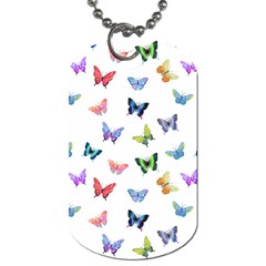 Cute Bright Butterflies Hover In The Air Dog Tag (one Side) by SychEva