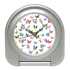 Cute Bright Butterflies Hover In The Air Travel Alarm Clock by SychEva