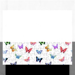 Cute Bright Butterflies Hover In The Air Rectangular Jigsaw Puzzl by SychEva