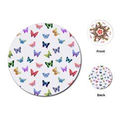 Cute Bright Butterflies Hover In The Air Playing Cards Single Design (round)