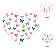 Cute Bright Butterflies Hover In The Air Playing Cards Single Design (heart) by SychEva