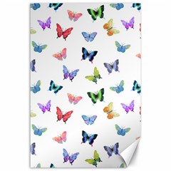 Cute Bright Butterflies Hover In The Air Canvas 24  X 36  by SychEva