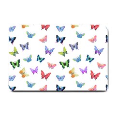 Cute Bright Butterflies Hover In The Air Small Doormat  by SychEva