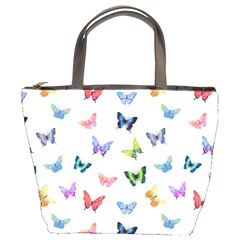 Cute Bright Butterflies Hover In The Air Bucket Bag by SychEva