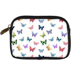 Cute Bright Butterflies Hover In The Air Digital Camera Leather Case by SychEva