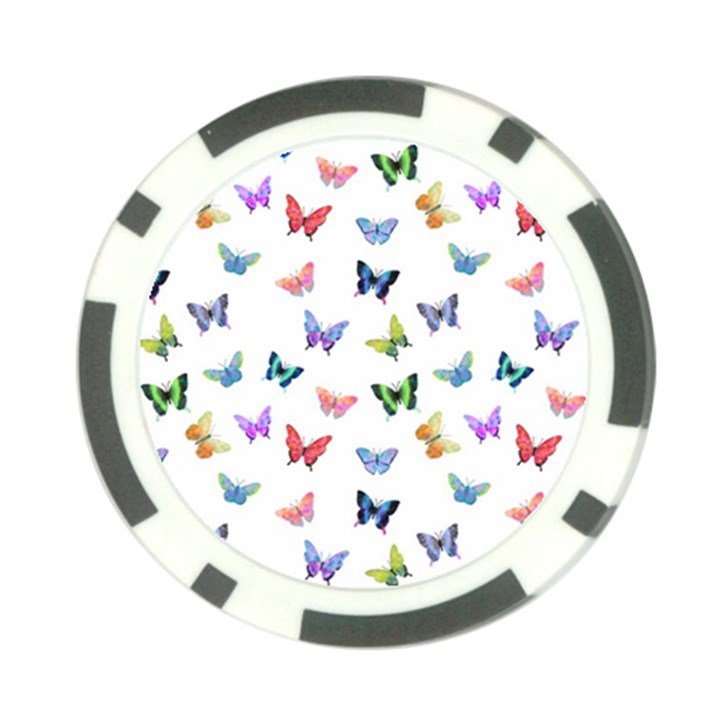 Cute Bright Butterflies Hover In The Air Poker Chip Card Guard (10 pack)