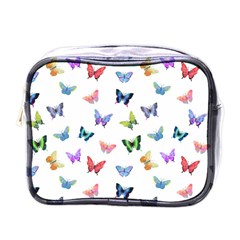 Cute Bright Butterflies Hover In The Air Mini Toiletries Bag (one Side) by SychEva