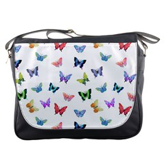 Cute Bright Butterflies Hover In The Air Messenger Bag by SychEva