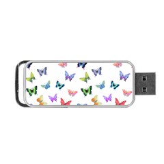 Cute Bright Butterflies Hover In The Air Portable Usb Flash (one Side) by SychEva