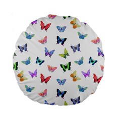 Cute Bright Butterflies Hover In The Air Standard 15  Premium Round Cushions by SychEva