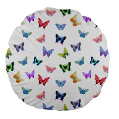 Cute Bright Butterflies Hover In The Air Large 18  Premium Round Cushions by SychEva