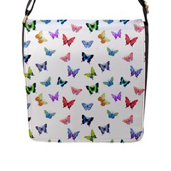 Cute Bright Butterflies Hover In The Air Flap Closure Messenger Bag (l) by SychEva