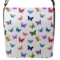 Cute Bright Butterflies Hover In The Air Flap Closure Messenger Bag (s) by SychEva