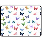 Cute Bright Butterflies Hover In The Air Double Sided Fleece Blanket (Large)  80 x60  Blanket Back