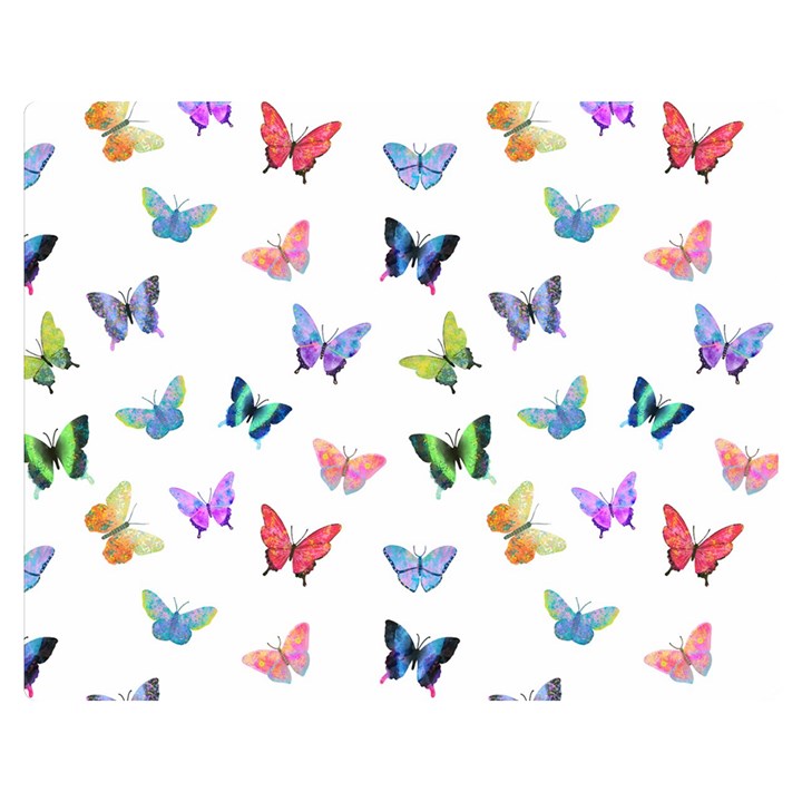 Cute Bright Butterflies Hover In The Air Double Sided Flano Blanket (Medium) 