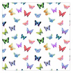 Cute Bright Butterflies Hover In The Air Large Satin Scarf (square) by SychEva