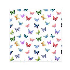 Cute Bright Butterflies Hover In The Air Small Satin Scarf (square) by SychEva