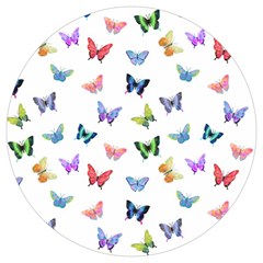 Cute Bright Butterflies Hover In The Air Round Trivet