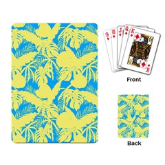 Yellow And Blue Leafs Silhouette At Sky Blue Playing Cards Single Design (rectangle)