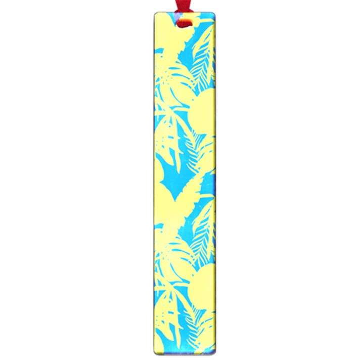 Yellow and blue leafs silhouette at sky blue Large Book Marks