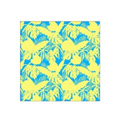 Yellow And Blue Leafs Silhouette At Sky Blue Satin Bandana Scarf by Casemiro