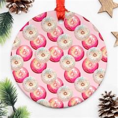 Pink And White Donuts Ornament (round) by SychEva