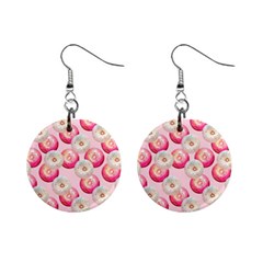 Pink And White Donuts Mini Button Earrings by SychEva