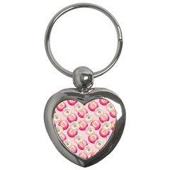 Pink And White Donuts Key Chain (heart) by SychEva