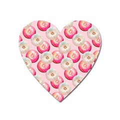 Pink And White Donuts Heart Magnet by SychEva