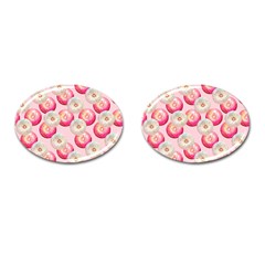 Pink And White Donuts Cufflinks (oval) by SychEva