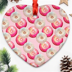 Pink And White Donuts Heart Ornament (two Sides) by SychEva