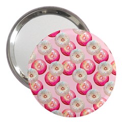 Pink And White Donuts 3  Handbag Mirrors by SychEva