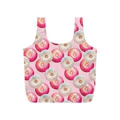 Pink And White Donuts Full Print Recycle Bag (s) by SychEva