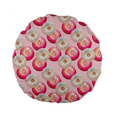 Pink And White Donuts Standard 15  Premium Flano Round Cushions by SychEva