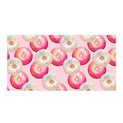 Pink And White Donuts Satin Wrap by SychEva