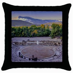 Epidaurus Theater, Peloponnesse, Greece Throw Pillow Case (black) by dflcprintsclothing