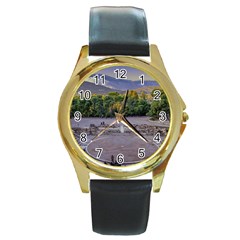 Epidaurus Theater, Peloponnesse, Greece Round Gold Metal Watch by dflcprintsclothing