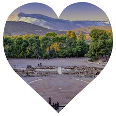 Epidaurus Theater, Peloponnesse, Greece Wooden Puzzle Heart by dflcprintsclothing