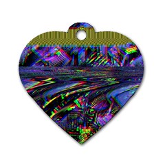 Unadjusted Tv Screen Dog Tag Heart (two Sides) by MRNStudios