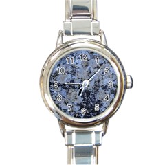 Marble Texture Top View Round Italian Charm Watch by dflcprintsclothing