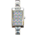 Beautiful Bright Butterflies Are Flying Rectangle Italian Charm Watch Front