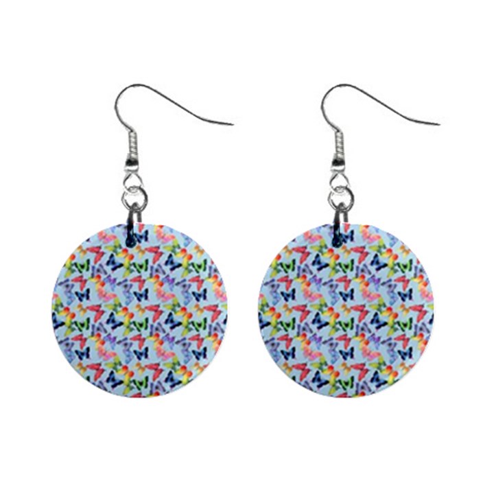 Beautiful Bright Butterflies Are Flying Mini Button Earrings