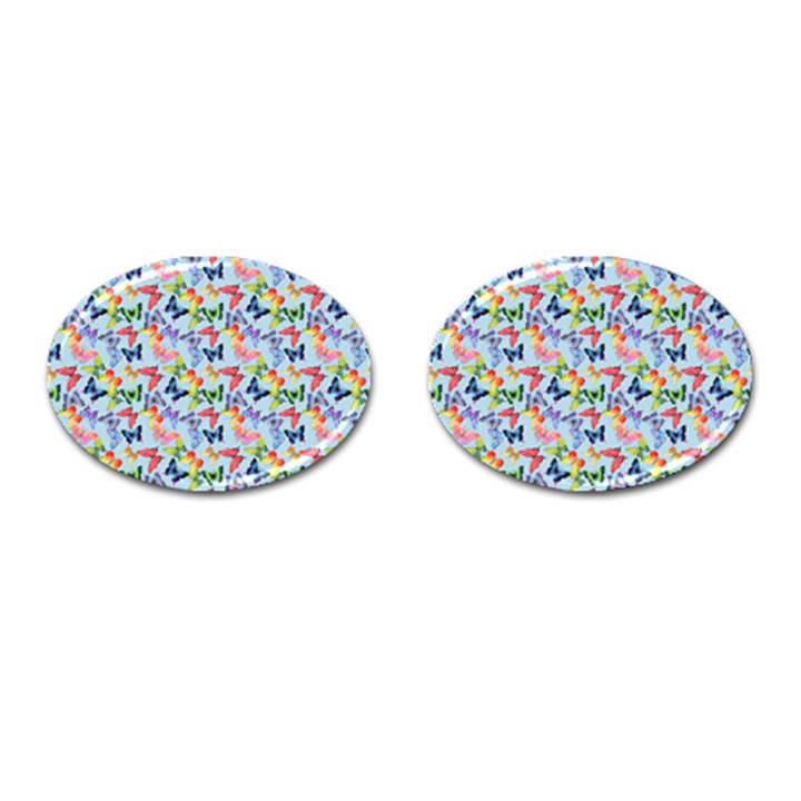 Beautiful Bright Butterflies Are Flying Cufflinks (Oval)