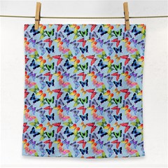 Beautiful Bright Butterflies Are Flying Face Towel by SychEva