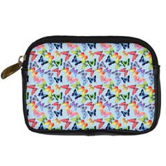 Beautiful Bright Butterflies Are Flying Digital Camera Leather Case by SychEva