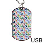 Beautiful Bright Butterflies Are Flying Dog Tag USB Flash (Two Sides) Front