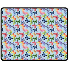 Beautiful Bright Butterflies Are Flying Double Sided Fleece Blanket (medium)  by SychEva