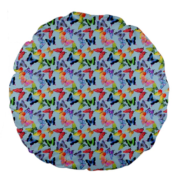 Beautiful Bright Butterflies Are Flying Large 18  Premium Flano Round Cushions