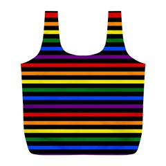 Gay Pride Horizontal Stripes Full Print Recycle Bag (l) by VernenInk