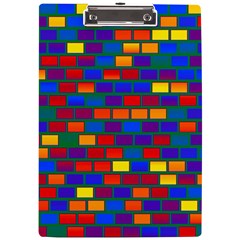 Gay Pride Rainbow Brick Pattern A4 Clipboard by VernenInk